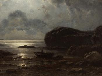 Moonlight Over The Coast by 
																			Knud Andreassen Baade