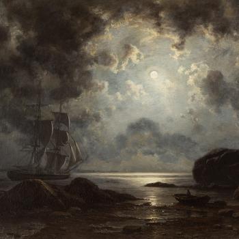 Moonlight Over The Coast by 
																			Knud Andreassen Baade