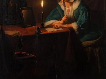 Girl By Candlelight by 
																			Johannes Rosierse