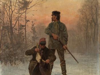 Hunters in The Snow by 
																			Fritz von Kleudgen