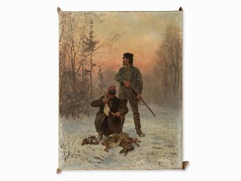 Hunters in The Snow by 
																			Fritz von Kleudgen