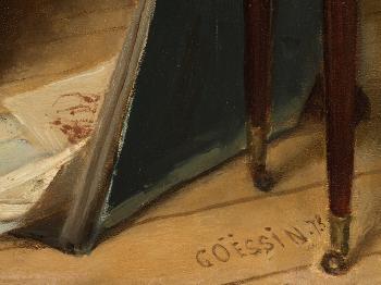 Paintress by 
																			Charles Alexandre Coessin de la Fosse