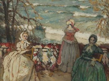 Ladies at Seashore by 
																			Pyotr Alexandrovich Nilus
