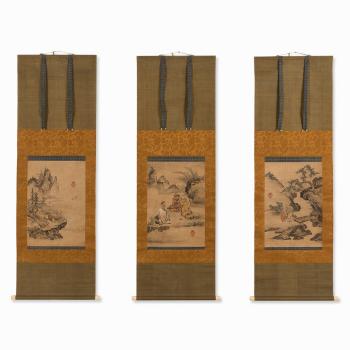 Set of Three Scrolls by 
																			Kano Naonobu