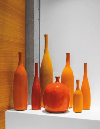 Group of seven vases by 
																	Jacques and Dani Ruelland