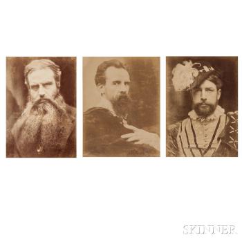 Three Portraits of Victorian Artists, including William Holman Hunt, William Gale, and an Unidentified Man in Costume by 
																			David Wilkie Wynfield