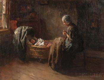 Watching Baby Sleep by 
																	Albert Neuhuys