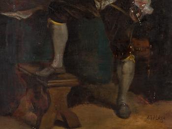 Man playing the Lute by 
																			Enrique Atalaya