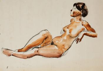Liese; Female Nude by 
																			Werner Augustiner