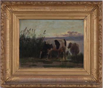 Vaches au pré by 
																			Albert Lugardon