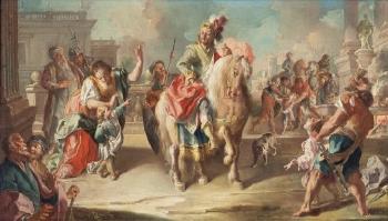 Carlo II di Borbone presenta alla Corte di Napoli il figlio Ferdinando IV quale successore alla corona del Regno di Napoli nel 1759 by 
																	Michele Foschini Guardia Sanframondi