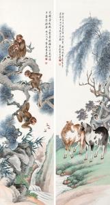 Monkeys and horses by 
																	 Cai Xian