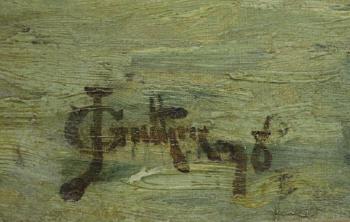 Ship in harbor by 
																			James Guthrie