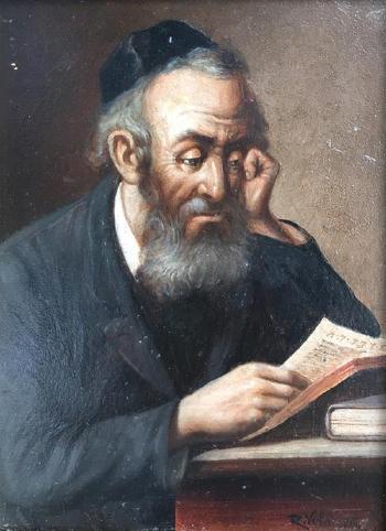 Rabbi reading by 
																	Raimund Volanek