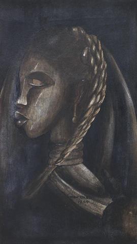 Portrait of a young girl by 
																	Simon Okeke