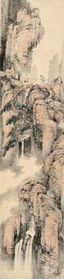 Waterfall in a misty valley by 
																	 Zhao Songsheng