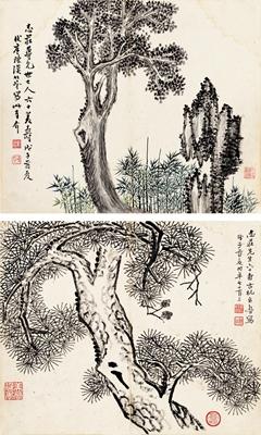 Bamboo pine trees by 
																	 Gao Shifeng