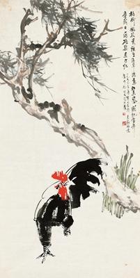 Rooster beside the willow by 
																	 Zhao Lianghan