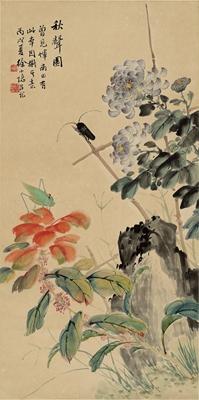 Chrysanthemum and insects by 
																	 Xu Xiaoyin