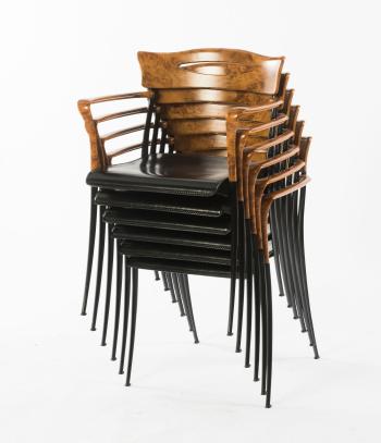 Six chairs by 
																			Luigi Origlia