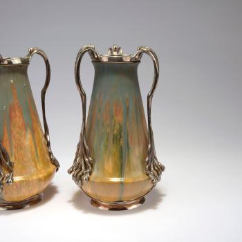 Two vases with handles by 
																			 Orivit