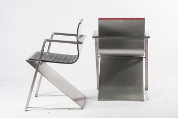 Two d8 Documenta armchairs by 
																			Reinhard Muller