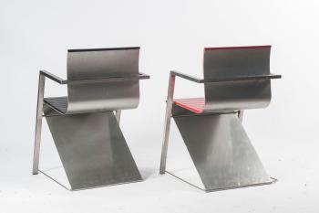 Two d8 Documenta armchairs by 
																			Reinhard Muller