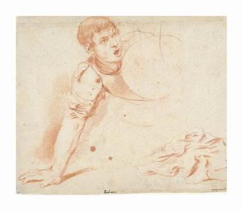 Study of a falling warrior and subsidiary studies of a cloth by 
																	Aniello Falcone