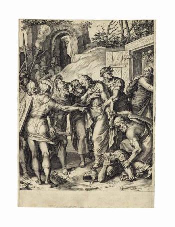 The Betrayal of Christ by 
																	Girolamo Muziano