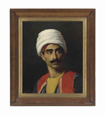 Head of a Turk by 
																	Claude Marie Dubufe