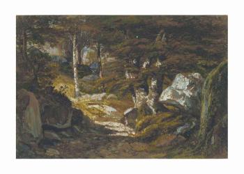 Vue dans la forêt de Fontainebleau by 
																	Francois-Auguste Ortmans