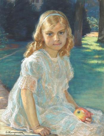 Bildnis eines blonden Mädchens by 
																	Gustav Kampmann