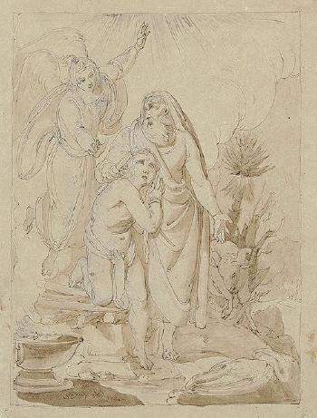 Abraham wird von einem Engel davon abgehalten, seinen Sohn Isaak zu opfe by 
																	Franz Nadorp