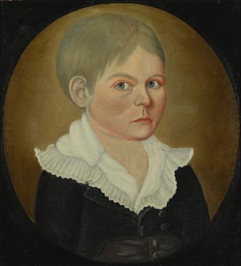 Portrait of Young Boy, Wearing Black Coat And Ruffled Shirt by 
																	William Jennys