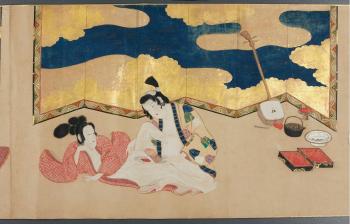 Haru no tempura (Spring intimate pillow) by 
																			Matabei Iwasa