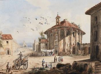 Temple d'Hercule Victor à Rome by 
																	Frederic Francois Dandiran