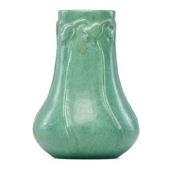 Early vase with stylized lily of the valley by 
																			 Pewabic Pottery