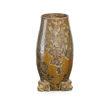 Vase with Aztec-style feet by 
																			Adelaide Robineau