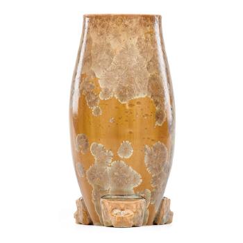 Vase with Aztec-style feet by 
																			 University City Pottery