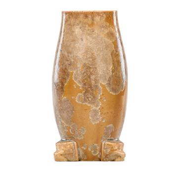 Vase with Aztec-style feet by 
																			Adelaide Robineau