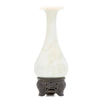 Miniature vase on elaborately carved and pierced stand by 
																			 University City Pottery