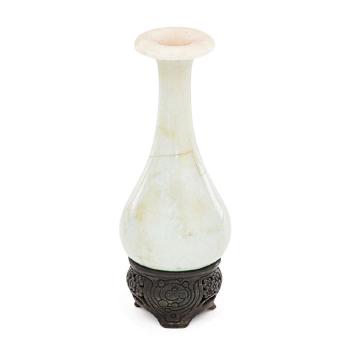 Miniature vase on elaborately carved and pierced stand by 
																			Adelaide Robineau