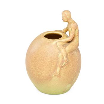 Z-line figural vase with nude male by 
																			Anna Marie Valentien