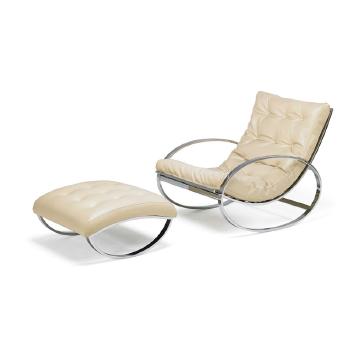 Rocking chair and ottoman by 
																			Renato Zevi