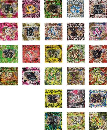 Wild Style Letter A, B, C, D, E….(26 paintings from letter A to Z) by 
																	 Rammellzee