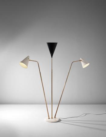 Trittico adjustable standard lamp, model no. 339 by 
																	Giuseppe Ostuni