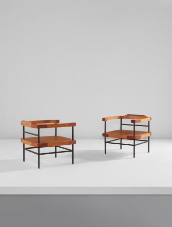 Pair of armchairs by 
																	Roberto Gabetti