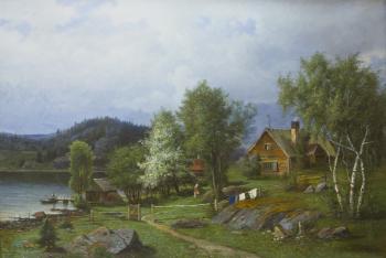 Summer landscape by 
																			Carl August Fahlgren