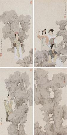 Four Pieces of Ancient Beauty by 
																	 Zou Yunfang