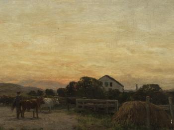 Evening Mood With Village by 
																			Carl Irmer